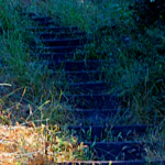 Outdoor stairs blue