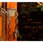 Lock on door with caption, "What are you in for?