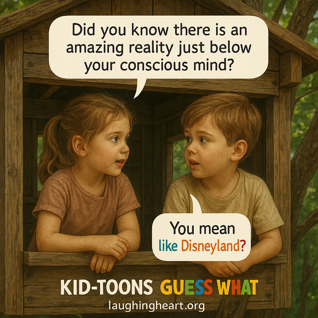 Did you know there is an amazing reality just below your conscious mind? You mean like Disneyland? KID-TOONS GUES> W) AT laughingheart.org - Kid
