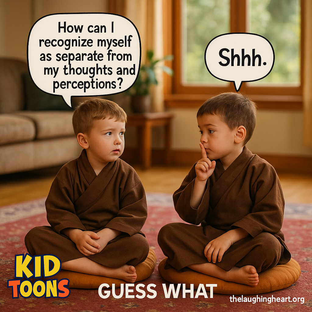 How can | recognize myself as separate from my thoughts and perceptions? GUESS WHAT thelaughingheart.org - - Kid