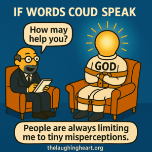 IF WORDS COUD SPEAK How may ) Le 7 help you? [@: a /= X > a 0 ac © K.cop, People are always limiting me to tiny misperceptions. thelaughingheart.org as — 4 - Large Character