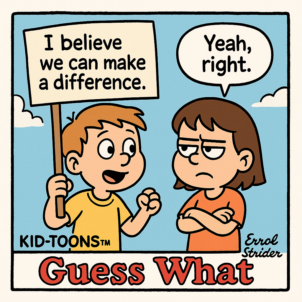 I believe we can make a difference. Guess What - Kid