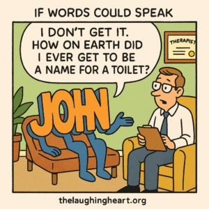 IF WORDS COULD SPEAK | DON'T GET IT. HOW ON EARTH DID | EVER GET TO BE A NAME FOR A TOILET: thelaughingheart.org - Large Character
