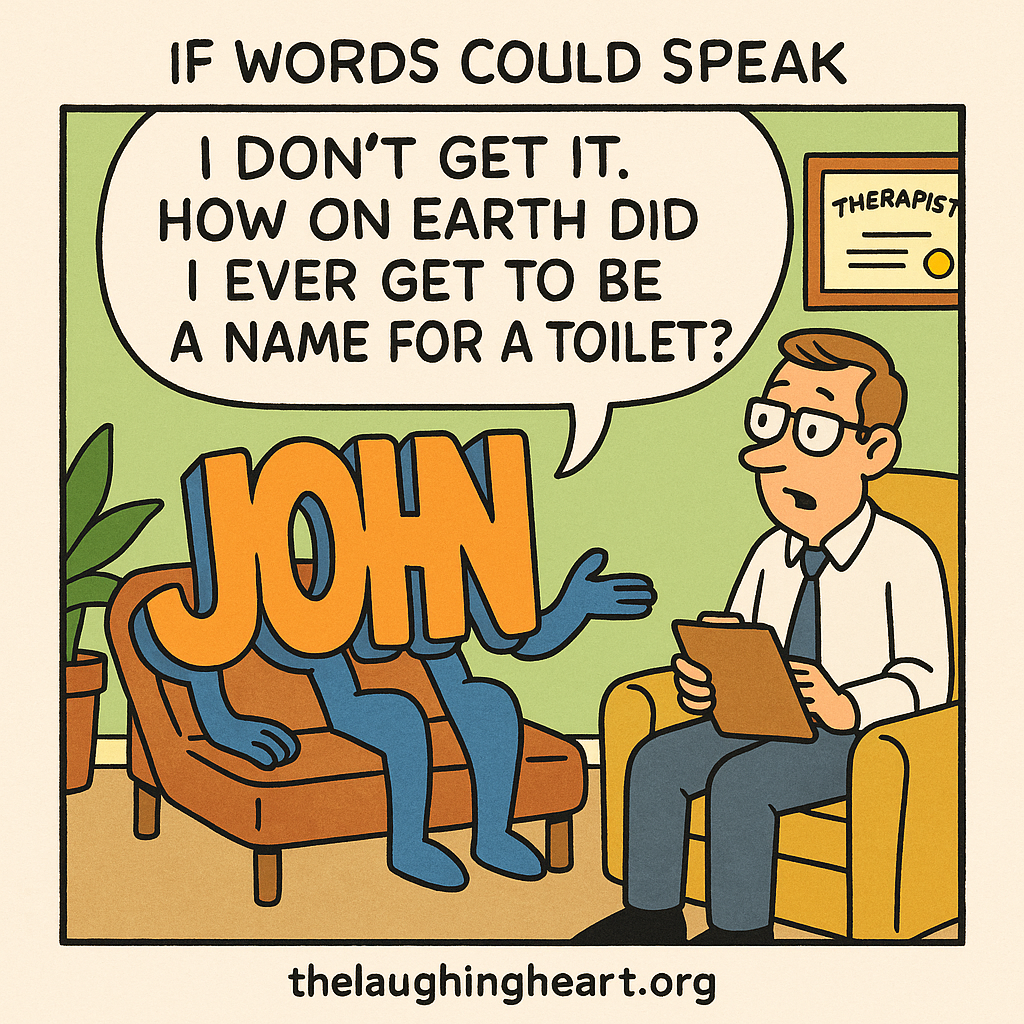 IF WORDS COULD SPEAK | DON'T GET IT. HOW ON EARTH DID | EVER GET TO BE A NAME FOR A TOILET: thelaughingheart.org - Large Character