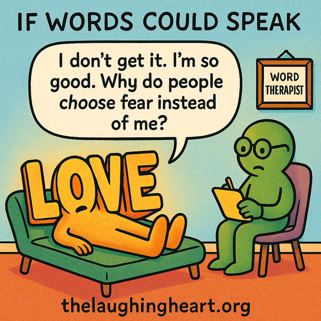 | don’t get it. I’m so  =< good. Why do people ese) ss THERAPIST choose fear instead = | U thelaughingheart.org - Therapist Large