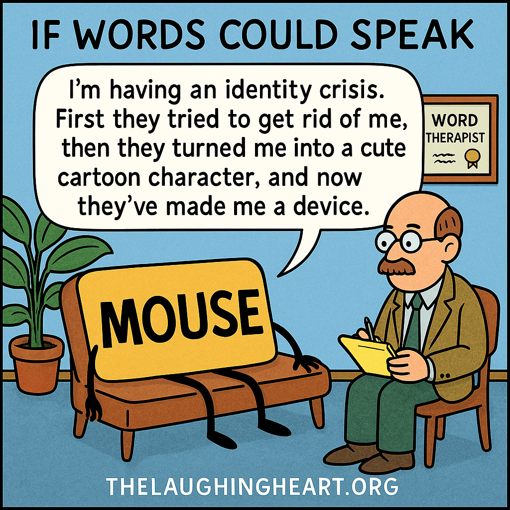 IF WORDS COULD SPEAK I’m having an identity crisis. First they tried to get rid of me, | worD | then they turned me into a cute a cartoon character, and now 2] they’ve made me a device. - Large Character