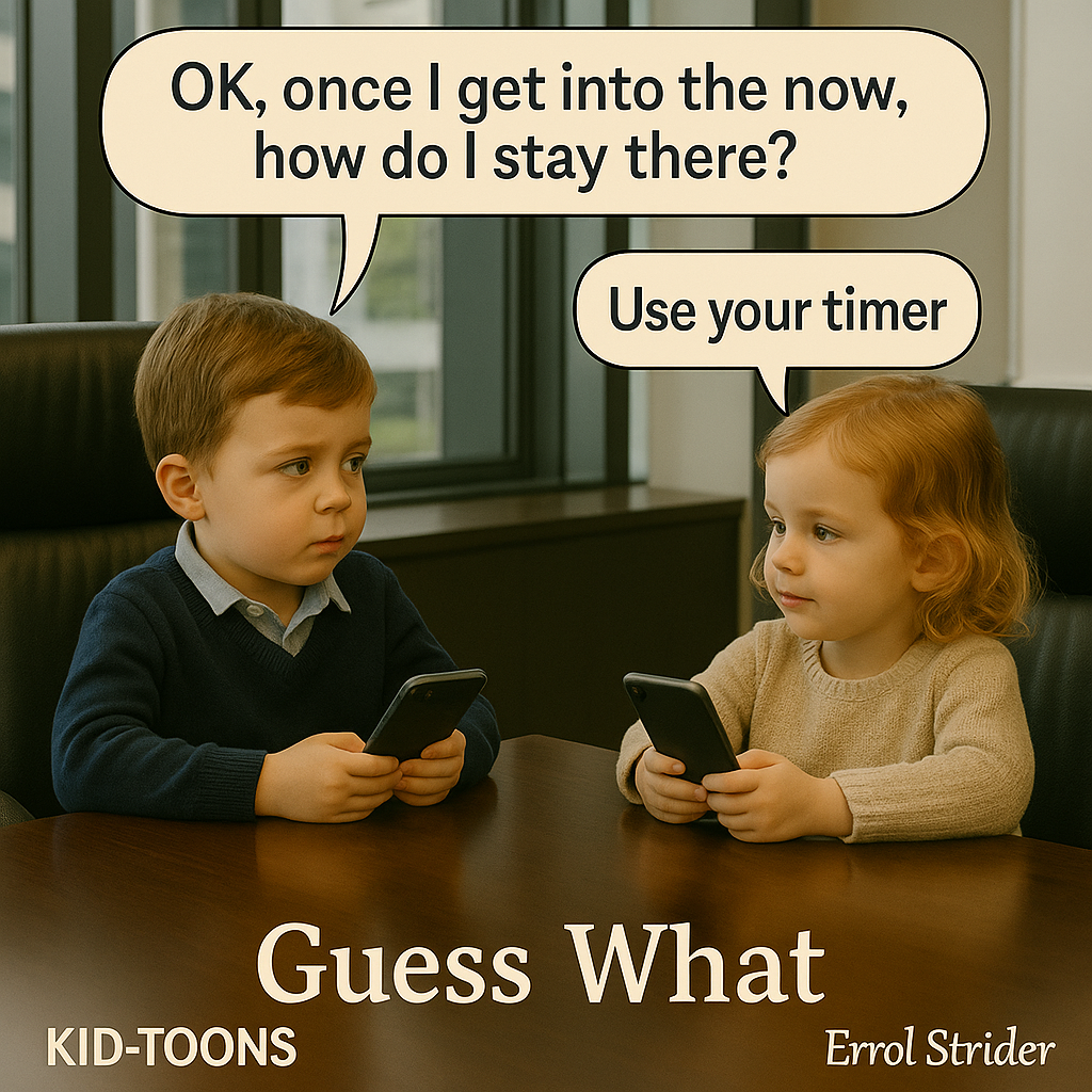OK, once | get into the now, how do I stay there? Guess What ' KID-TOONS Errol Strider - Kid