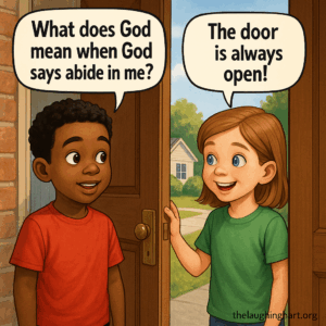 What does God The door mean when God is always says abide in me? open! - Kid