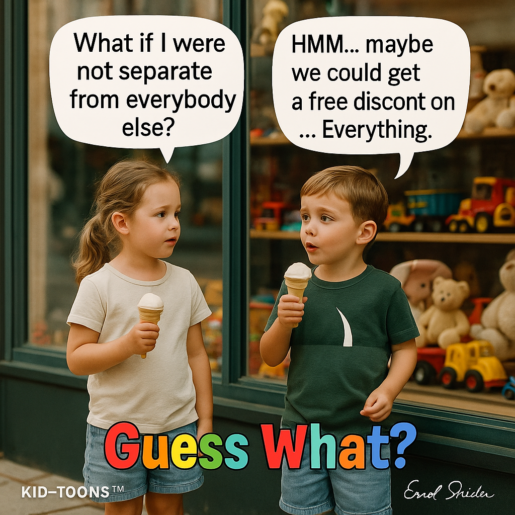 What if | were not separate from everybody else? HMM... maybe we could get a free discont on ... Everything. - Kid