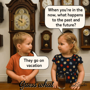 When you’re in the now, what happens to the past and the future? They go on vacation - Kid